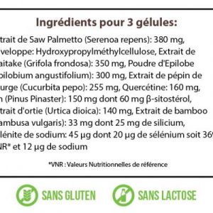 Nutra Prosta ingrédients composition Nutravya